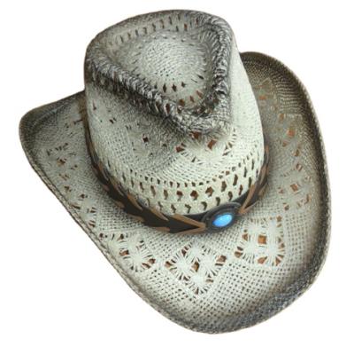 China Picture Straw Cowboy Hat 49826 Thin Paper Western Sombrero for sale