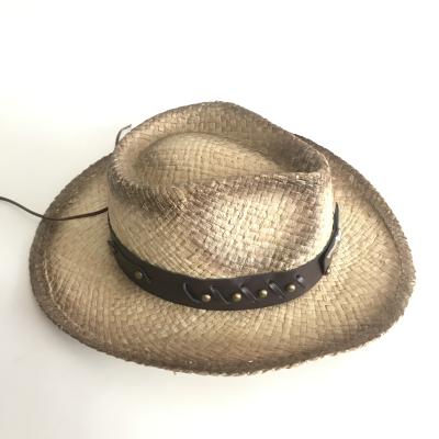 China Leather Cowboy Hats Mexican Mini Sombreros Image Summer Raffia Straw Cowboy Hat For Kids for sale