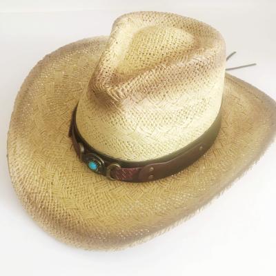 China Hot sale image summer sunshade straw hat with string party straw mexican cowboy hats for men for sale