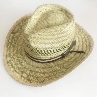 China Sun Hats Wholesale Picture Summer Straw Cowboy Hat Natural Flip Up Brim Straw Sombrero Hat for sale