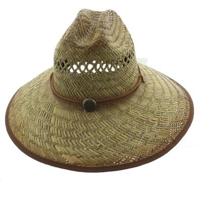 China Wholesale Men Straw Hat Logo Image Customer America Hot Selling Natural Grass Straw Sombrero Lifeguard for sale