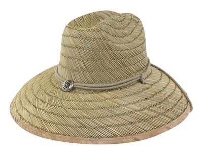 China Hot Selling Natural Picture Lifeguard Straw Hat Beach Grass Hat for sale