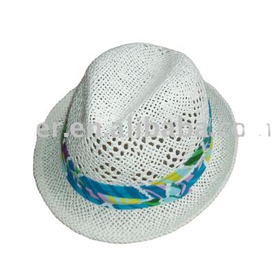 China Wholesale Cheap Striped Paper Straw Hats Kids Mini Straw Hat Kids Hat for sale