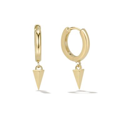 China FASHIONABLE In Stock Gold Color 1Pairs Mini Circle Hoop Earrings For Girls Simple Drop Spike Huggie Earrings for sale