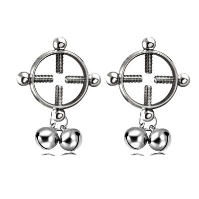 China New FASHIONABLE Round Circle Flange Non-pierced Adjustable Clip On Nipplerings Body Jewelry Stainless Steel Shield Screw Bell Nipple Piercing for sale