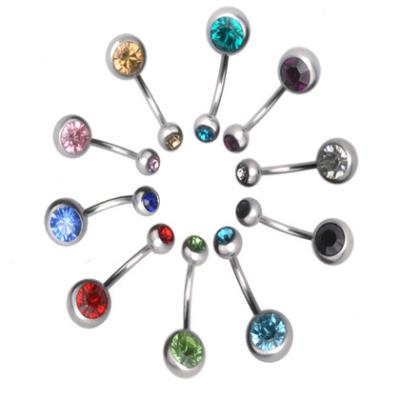 China Double Belly Button Ring Wholesale Cute Nose Rings 316 Stainless Steel Drill Navel Nail FASHIONABLE Abdomen Navel Nail Body Accessories for sale