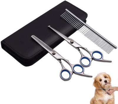 China Small Animals Pursue Grooming Scissors with Safety Round Tips and Pet Grooming Trimmer Kit for sale