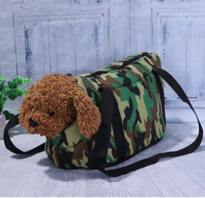 China Durable Portable Outdoor Camouflage Print Bags Pet Bag Dog Puppy Travel Carrier Bag for sale