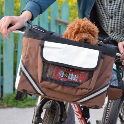 China Pet Stored Cat Dog Carrier Folding Pet Carrier Bicycle Basket Bag Bike Basket for Small Dogs for sale