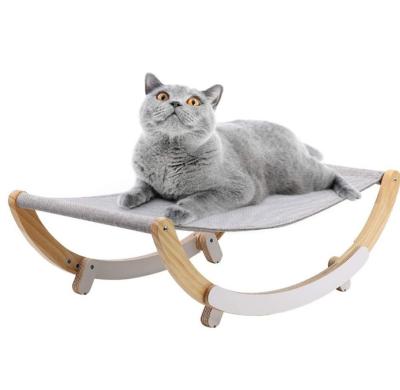 China Cat Hammock Cat Bed stocked with durable wooden frame Cat Toys for indoor for sale