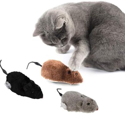 China Cat Dog Pet Clockwork Mouse Stocked Toy and Wind Up Toys Cat Catch Toy Plush Mouse for sale