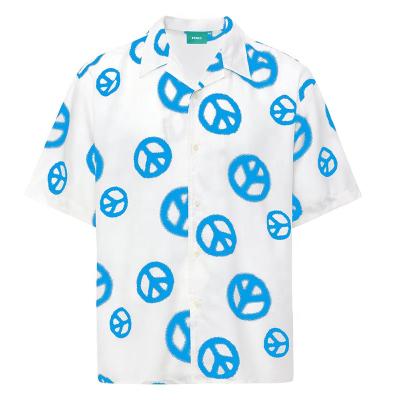 China Hawaiian street style FMG anti-pilling printing pacifist men's shirt short-sleeved shirt for sale