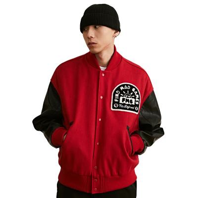 China Fashion Loose Nylon Men's Baseball Uniform Viable Patch Badge FMG Sleeve Jackets for sale