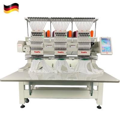 China Widely Used 3 Heads Computerized Embroidery Machine 15 Needle Embroidery Machine For Socks, Shoes, T-shirt, Bags, Jackets, Hats Embroidery for sale