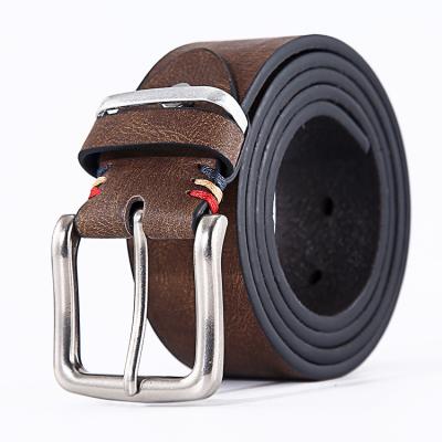 China Adjustable-Uses Slip Jeans Men's High Quality Pin Buckle Vintage Buckle Belt Vintage Casual Genuine Leather Belt for sale