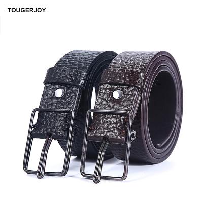 China Adjustable-Uses Slide Buckle New Design TOUGERJOY Genuine Leather Belt Real Leather Single Buckle Automatic Belt For Men for sale