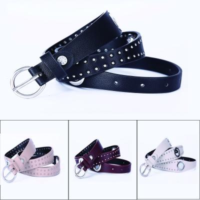 China Fashion.Casual.Business Studded Belt Metal Punk Rock Rivet Belt With Bright Pyramid Studded For Women Customized Girl Belt for sale