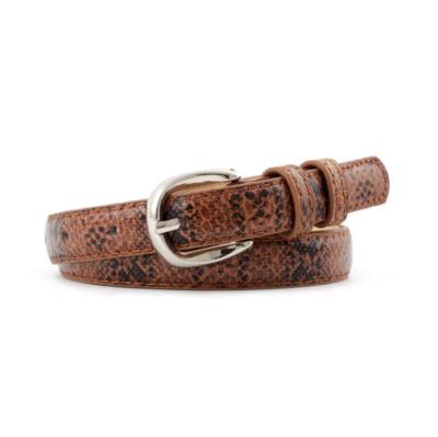 China Fashion.Casual women dress belt lady snakeskin print belt PU leather belt for jeans for sale