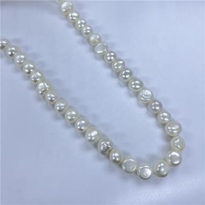 China CLASSIC 11-12mm Big Pearl Baroque Necklace Strands Natural White Freshwater 4A+ Jewelry 4A+ For DIY DN019 for sale