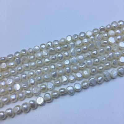 China CLASSIC 6-7mm Natural White Freshwater Pearl Baroque Necklace Strands 4A+ Jewelry For DIY DN010 for sale