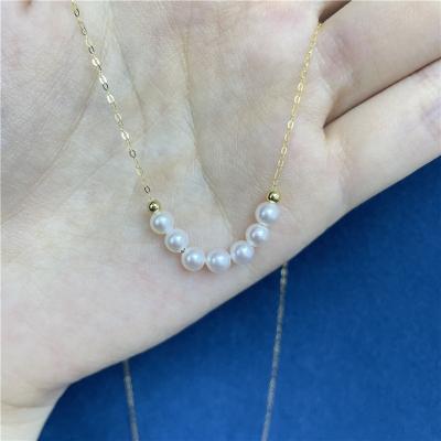 China Wholesale P003 Mimi Single Silver Movable Silver Round Pearl Smile Shape Pendant Necklace S925 5A Freshwater Pearl for sale