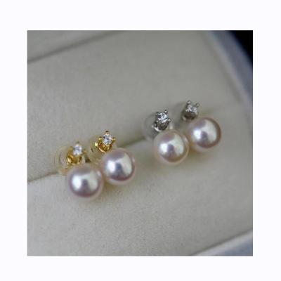 China Simple E003 Princess Diana temperament ladies earrings 6-7mm premium quality round tiny pearl earrings for sale