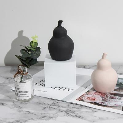 China Cheap creative modern matte table accessories hotel gourd interior decorations ceramic home decor wholesale modern decoration for sale