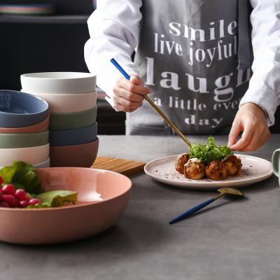 China Viable unique matte design style ware clay ware porcelain modern European dinner set for sale