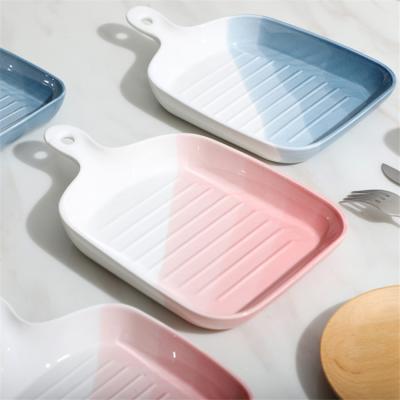 China Sustainable Delicate Shade Design Wholesale Cheap Steak Serving Bulk Ceramic Dishes For Restaurant for sale