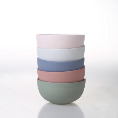 China Viable Optional Size Round Decor High Quality Matte Simple Wedding Ceramic Unique Salad Bowl For Restaurant for sale