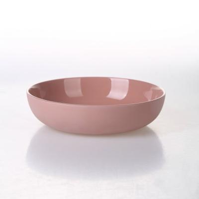 China Customized Design Pastel Color Series Sustainable Matte Surface Daily Used Tableware Ware Porcelain Salad Bowl for sale