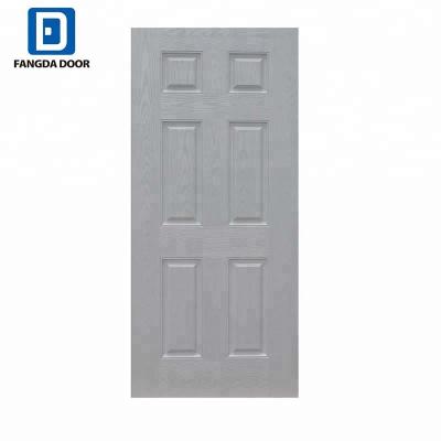 China Modern interior exterior high quality prehung door low price 6 panel door fiberglass 36X80 glass door for sale