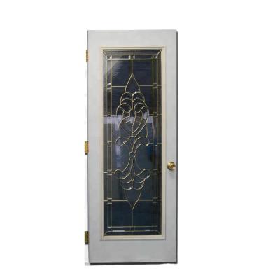 China Fangda Modern Steel Glass Door PVC Bathroom Door Price for sale