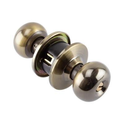 China Contemporary cylindrical lock of Round ball pass passage of button door intimacy with the aluminum lock of cylinder button of brass cylinder in brass brass brass for sale