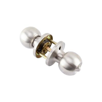 China Cylindrical Door Knob Apartment/Hotel/Home/Office/School Door Round Ball Lock Stainless Steel Finish Entrance Tubular Passage Bathroom Door Knob for sale