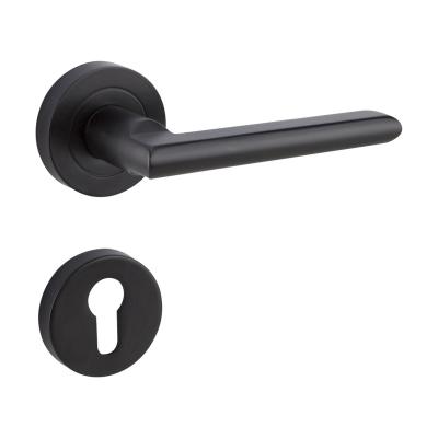 China Easy Installation Factory Customized H-1102 Hot Selling Black Zinc Alloy Split Door Handle Lock Set for sale