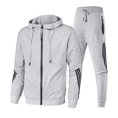 China Hooded Fashion Sportswear Breathable Casual Zipper And Pant Set Men Sweater Two Piece Set for sale