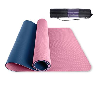 China Hotsell 2021 Non Slip Non Slip Eco Friendly Double Layer Tape Yoga Mat, Yoga Pilates 6MM Textured Non Slip Outdoor Yoga Mats for sale