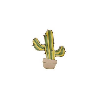 China Cute Plant Cactus Desert Cloth Decoration Fairy Tale Prickly Pear Branches Alloy Brooch Pin for sale