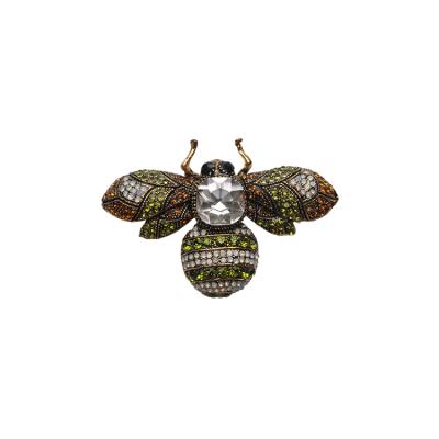 China Popular Wholesale Customized Multicolor Bee Alloy Brooch Jewelry With Zircon for sale