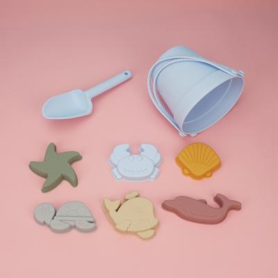 China Funny Kids Toys Food Grade Baby Silicone Custom Beach Toys Kids Summer Sand Set For Kids Silicone Beach Toys for sale