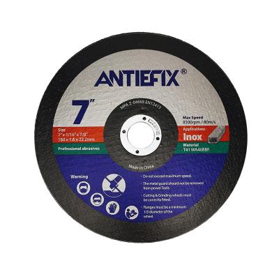 China Aluminum antiefix 7 inch grinding cut off wheel disc 180X1.6X22.2mm for Inox /stainless steel for sale