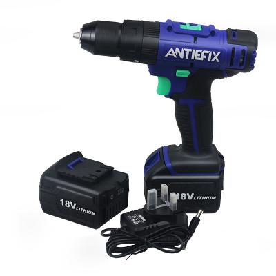 China Running Li-ion Battery Rechargeable Impact Function ANTIEFIX Function 18V Cordless Combo Drill Being Set With Accessories for sale