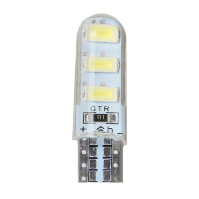 China Factory direct silicone T10 6 SMD 5630 LED car dome light circuit board+silicone W5W 194 5730 LED highlight wedge lamp parking bulb 12V for sale