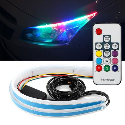 China DRL/Turn DIY DRL LED RGB Signal Light With Turn Remote Control Waterproof Daytime Running Light Flexible Strip Led Light Bar for sale