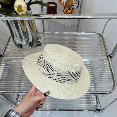 China Sunproof 2022 New Spring Leisure Fashion Luxury C Letter Breathable Straw Hat Brand Hats Summer Sunscreen pp Straw Hat Holiday Big Brim for sale