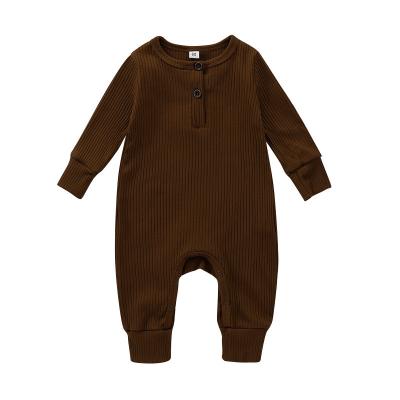 China Spring Autumn Winter Solid Color Breathble Long Sleeve Baby Rompers Comfortable Cotton Newborn Infant 100% Knitting Clothes Toddler Romper for sale