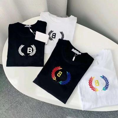 China Hot Short Sleeve Fashion Round Neck Wheat Ear B Home Letter Cotton Clothes Short Sleeve T-Shirt Couple Luxury Designer Brand Shirts Men for sale