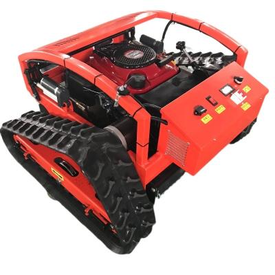 China Orchard 7.5HP 5KM/H Smart Remote Control Crawler Snow Pusher 1500mm High Grass Lawn Mower for sale