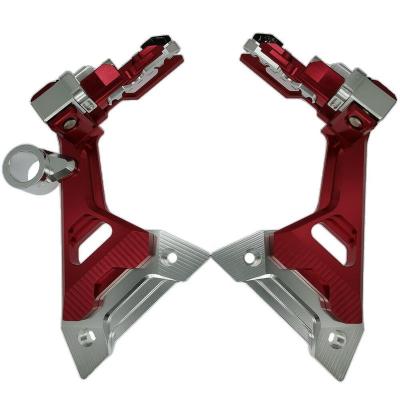 China Hot Selling Aluminum Alloy High Quality Motorcycle CNC Modified Adjustable Rearset Footrest Pegs Pedal Assembly For YAMAHA LC150 / HONDA WINNER for sale